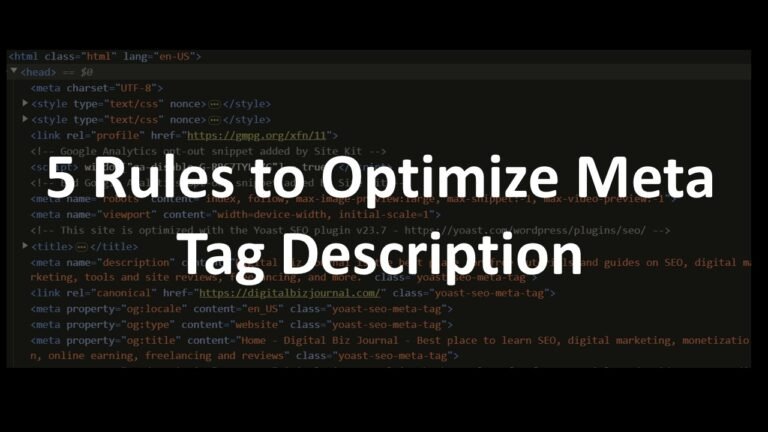 5 rues to optimize meta tag description