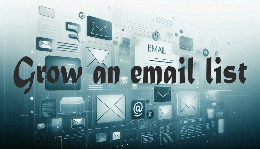 Grow an email list for email marketing